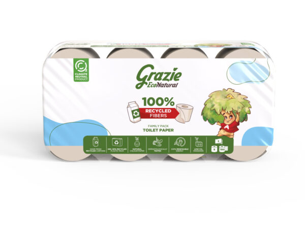 Lucart GRAZIE NATURAL háztartási toalettpapír 3 rétegű