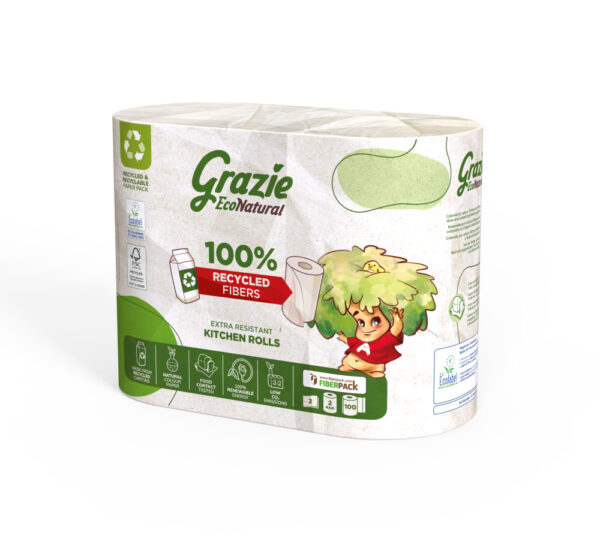 Lucart GRAZIE NATURAL Tekercses kéztörlő 2 rétegű