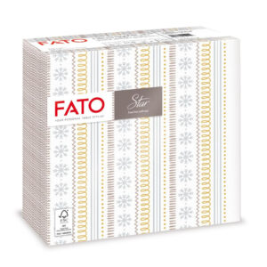 Fato Sztár karácsonyi szalvéta Ribbon Silver 2 rétegű 38x38cm 40 szál/csomag