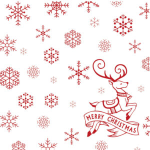 Fato Sztár karácsonyi szalvéta Christmas Deer White 2 rétegű 38x38cm 40 szál/csomag