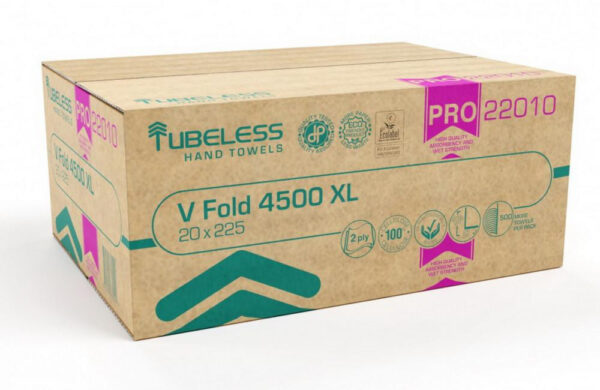 Tubeless V Hajtogatott kéztörlő 2 rétegű
