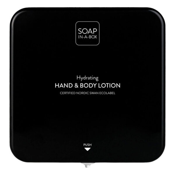 Soap-In-A-Box fényes fekete kéz- és testápoló adagoló