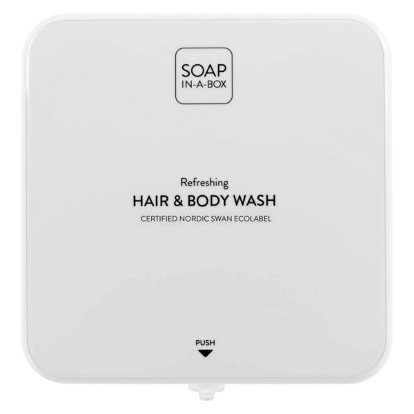 Soap-In-A-Box fényes fehér tusfürdő és sampon adagoló