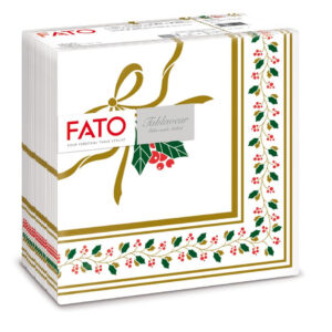 Fato Airlaid karácsonyi szalvéta 40x40cm Holly Gold 50 lapos