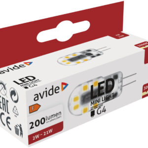 Avide LED 2W G4 WW 3000K Fekvő