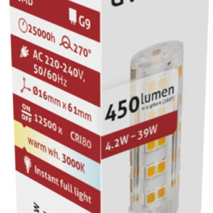Avide LED 4.2W G9 WW 3000K