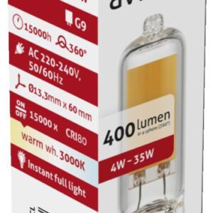 Avide LED 4W G9 COB WW 3000K