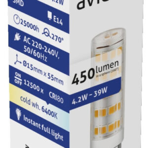 Avide LED 4.2W JD E14 CW 6400K