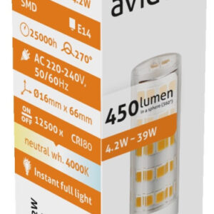 Avide LED 4.2W JD E14 NW 4000K