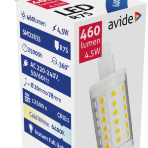 Avide LED 4.5W R7S 20x78mm CW 6400K