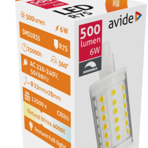 Avide LED 6W R7S 23x78mm NW 4000K Fényerőszabályzós