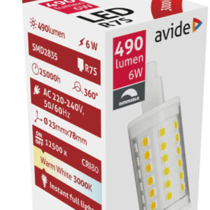 Avide LED 6W R7S 23x78mm WW 3000K Fényerőszabályzós