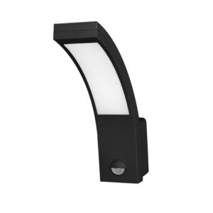 Adviti Piryt kültéri LED fali lámpa modern IP54 fekete 10w mozgásérzékelővel