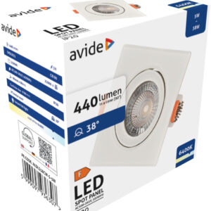 Avide LED panel Beépíthető 38° Négyzetes 5W CW 6400K