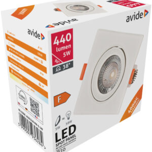 Avide LED panel Beépíthető 38° Négyzetes 5W NW 4000K