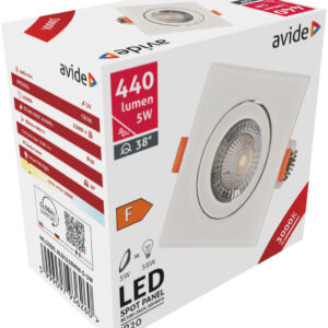 Avide LED panel Beépíthető 38° Négyzetes 5W WW 3000K