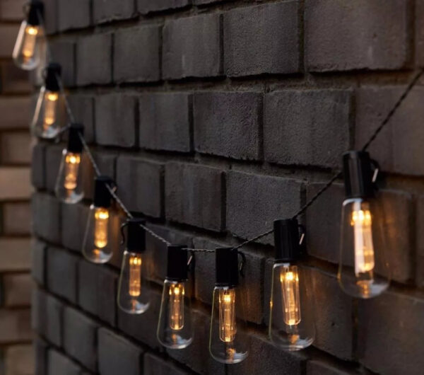 Retró Edison körte izzó forma LED Szolár Napelemes Dekor Lampion 10db 4