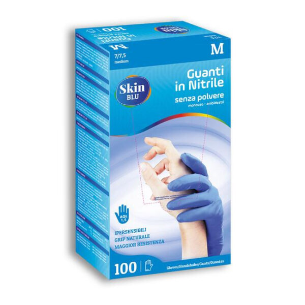 Berica Skin Blue Nitril egyszerhasználatos nitril kesztyű kék M