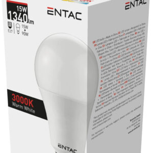 Entac LED Globe E27 15W WW 3000K