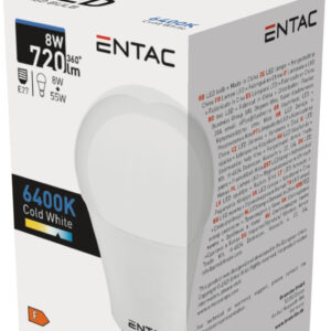 Entac LED Globe E27 8W CW 6400K