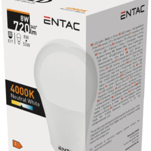 Entac LED Globe E27 8W NW 4000K