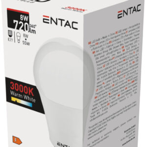 Entac LED Globe E27 8W WW 3000K