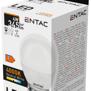 Entac LED Mini Globe E27 4W NW 4000K