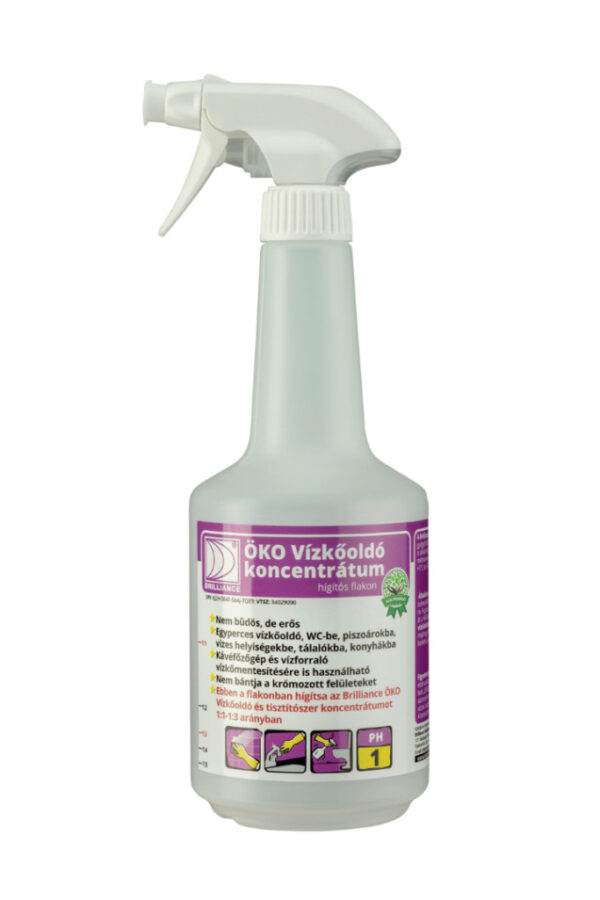 Brilliance® ÖKO Vízkőoldó koncentrátum hígító flakon szórófejjel 750ml (üres)