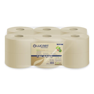 Lucart ECO Natural Mini közületi toalettpapír 19cm 160m 2 rétegű 12 tekercs/zsugor