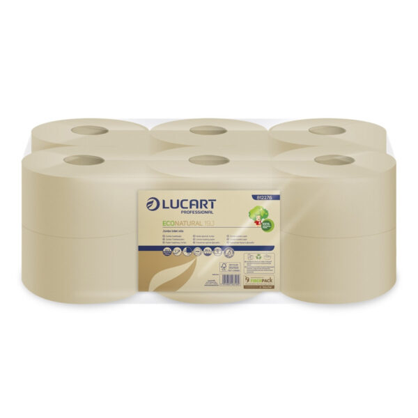 Lucart ECO Natural Mini közületi toalettpapír 19cm 160m 2 rétegű 12 tekercs/zsugor