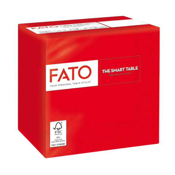 Fato Szalvéta 24x24cm piros 2 rétegű 100 lap/csomag