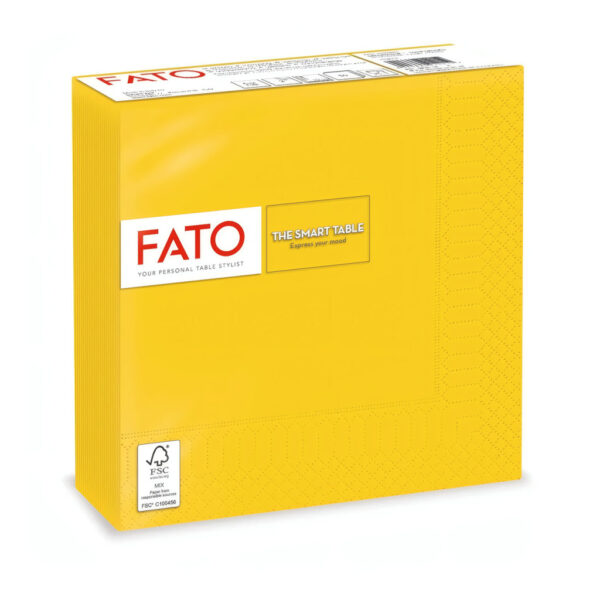 Fato Szalvéta 33x33cm sárga 2 rétegű 50 lap/csomag