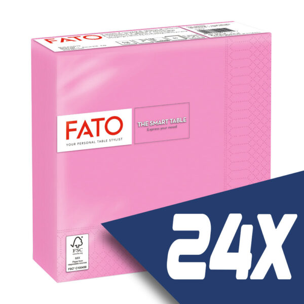 Fato Szalvéta 33x33cm rózsaszín 2 rétegű 50 lap/csomag (24 csomag)