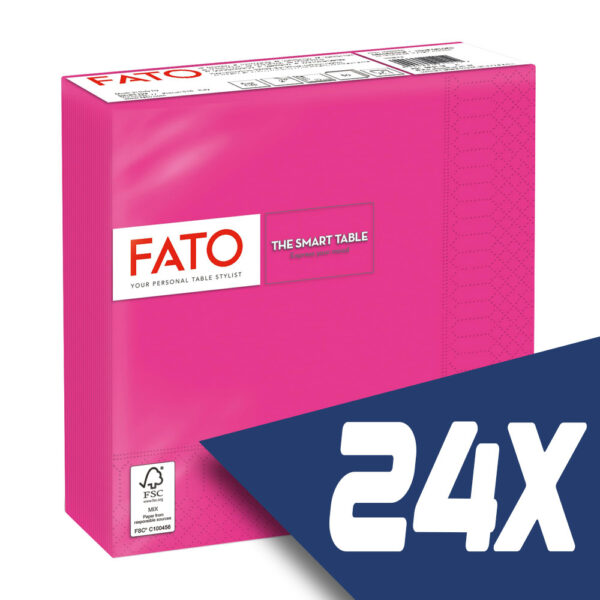Fato Szalvéta 33x33cm fuxia 2 rétegű 50 lap/csomag (24 csomag)