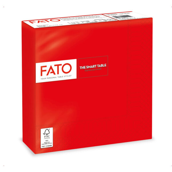 Fato Szalvéta 33x33cm piros 2 rétegű 50 lap/csomag