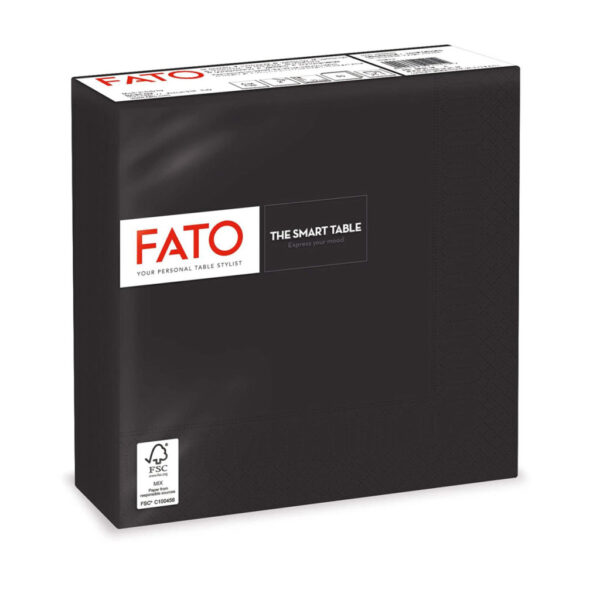 Fato Szalvéta 33x33cm fekete 2 rétegű 50 lap/csomag