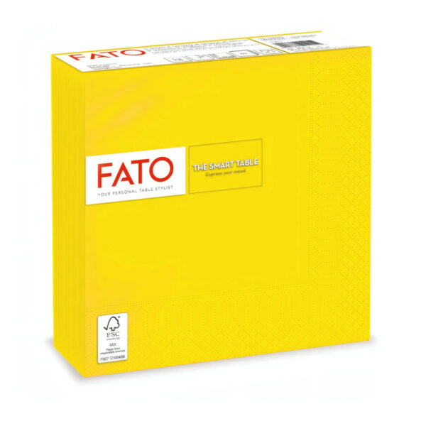 Fato Szalvéta 33x33cm citromsárga 2 rétegű 50 lap/csomag