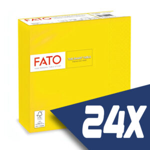 Fato Szalvéta 33x33cm citromsárga 2 rétegű 50 lap/csomag (24 csomag)