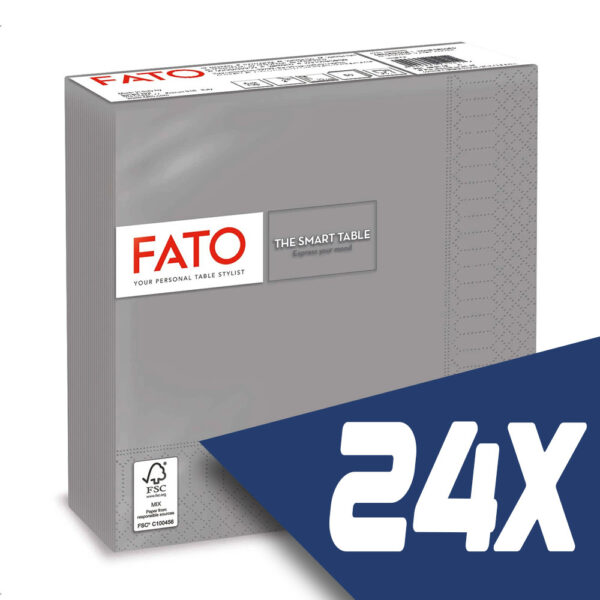 Fato Szalvéta 33x33cm szürke 2 rétegű 50 lap/csomag (24 csomag)