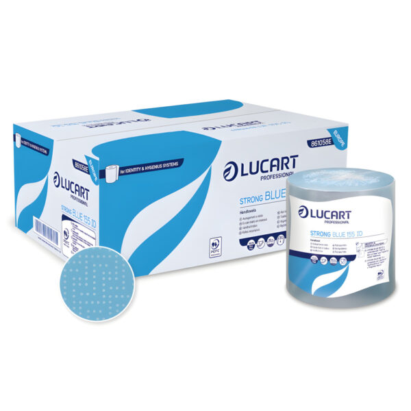 Lucart Strong Blue 155 ID Műanyag dudás tekercses kéztörlő - 2 rétegű