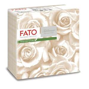 Fato Airlaid szalvéta 40x40cm Rózsa mintás pezsgő színű 50 lapos