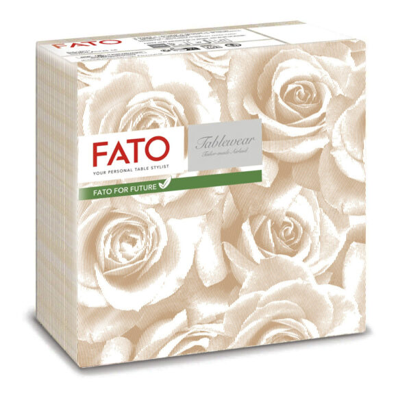 Fato Airlaid szalvéta 40x40cm Rózsa mintás pezsgő színű 50 lapos