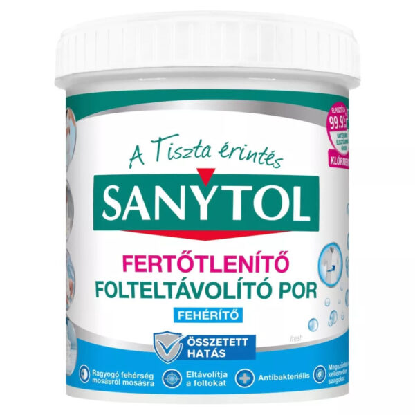 Sanytol fertőtlenítő folteltávolító fehérítő por 450g