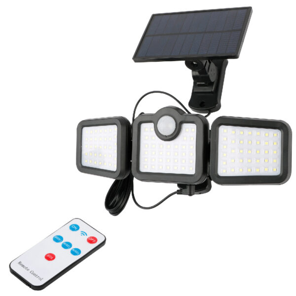 Entac Napelemes Műanyag Fali lámpa 15W SMD 3 fej levehető szolárpanel