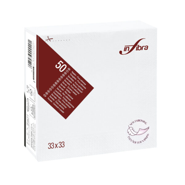 Infibra Szalvéta 33x33cm fehér 2 rétegű 50 lap/csomag