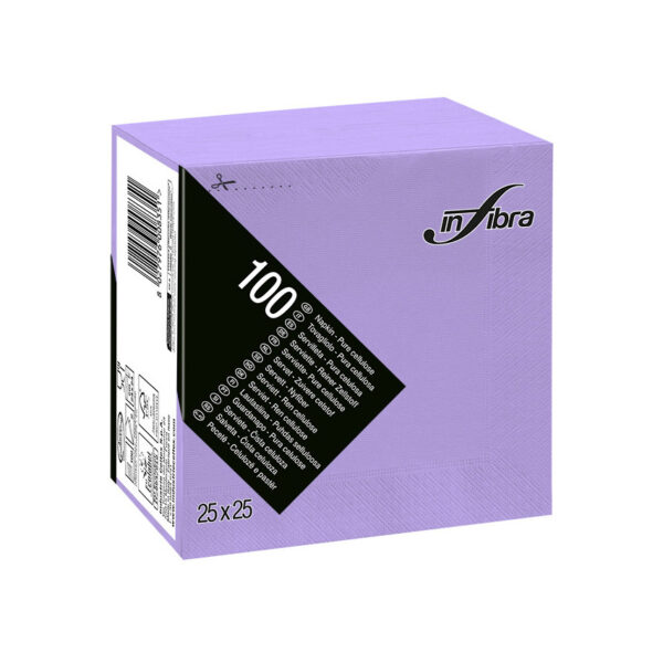Infibra Szalvéta 25x25cm lila 2 réteg 100 lap/csomag