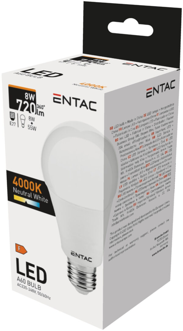Entac LED Globe E27 15W NW 4000K