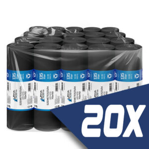 Szemeteszsák fekete 70x110 20mikron 135L 10db/tekercs (20 tekercs)